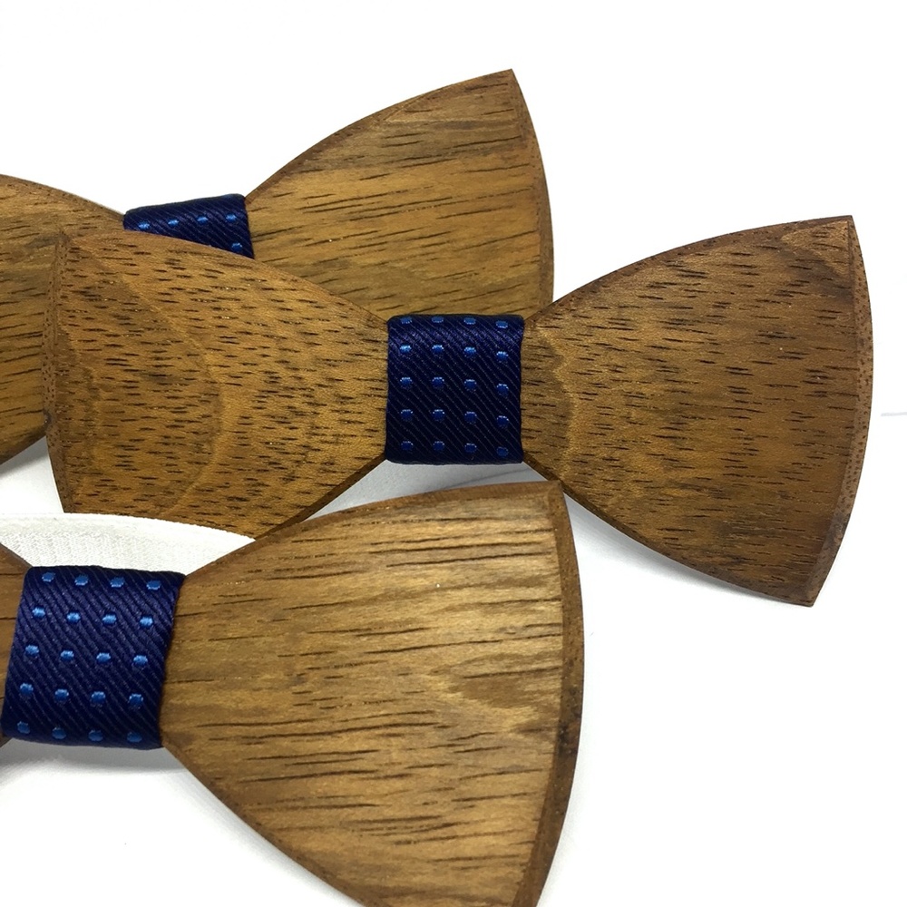 New Wooden Bow tie Classic Blue (Jatova)